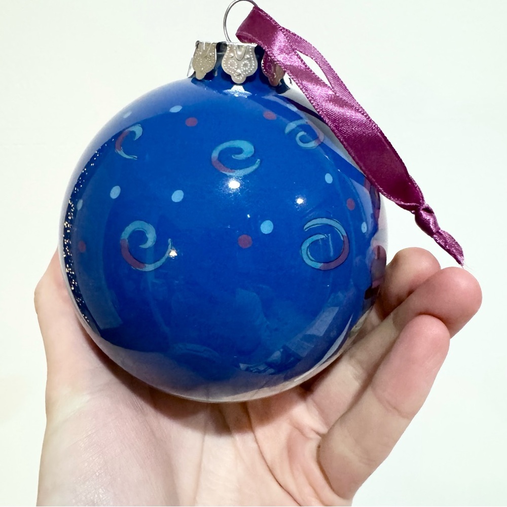 Hand-Painted Vintage Cirque De Soleil Large Blue Holiday Ornament - Picture 6 of 10